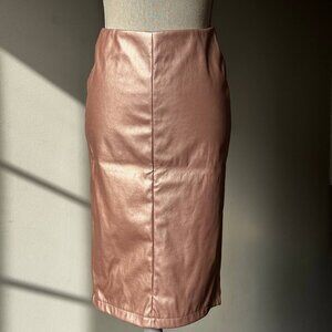 NWT! KNOW ONE CARES Vegan Leather Trendy Blush Pink Pencil Skirt - Size Small